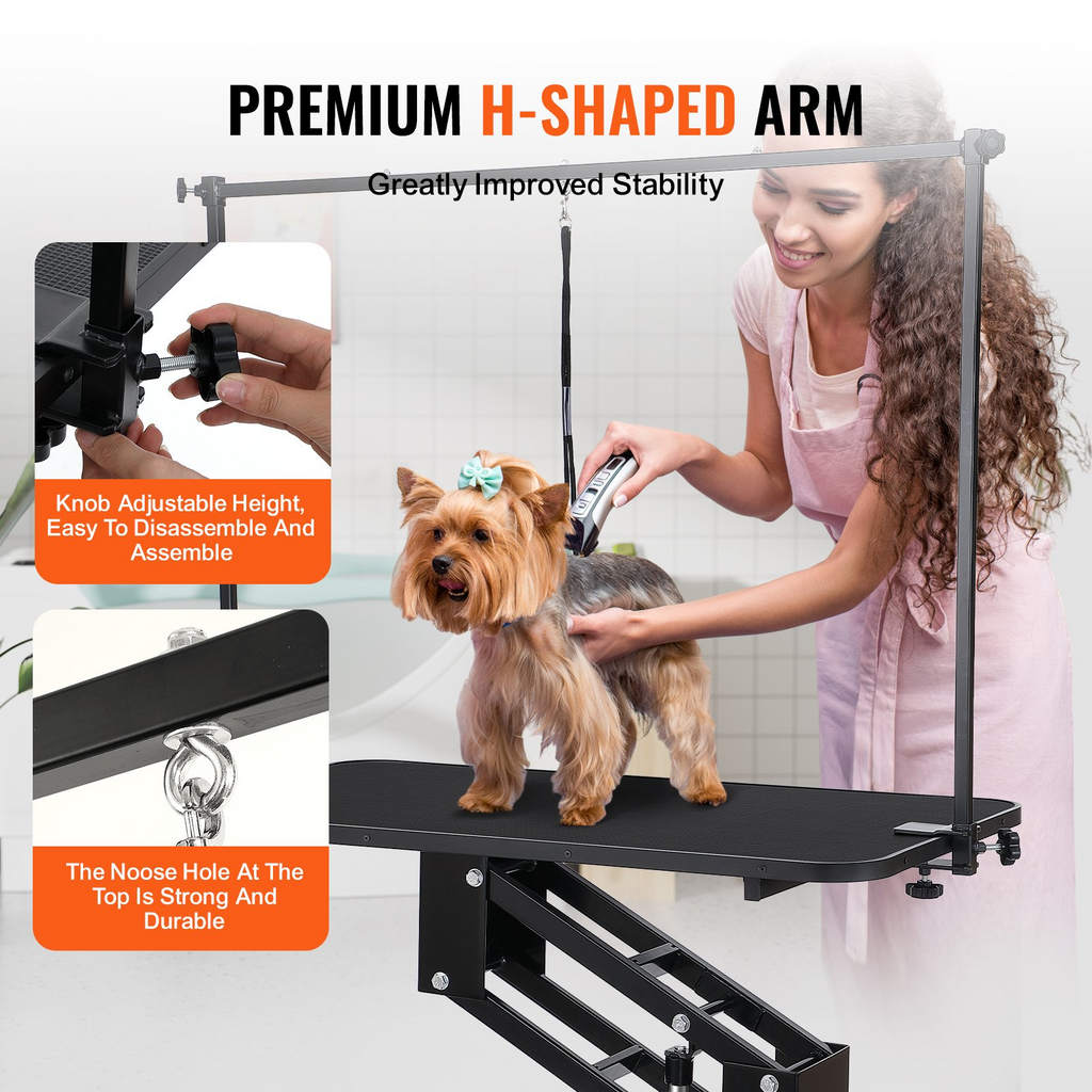 VEVOR 43" Hydraulic Pet Grooming Table Heavy Duty Pet Grooming 400LBS